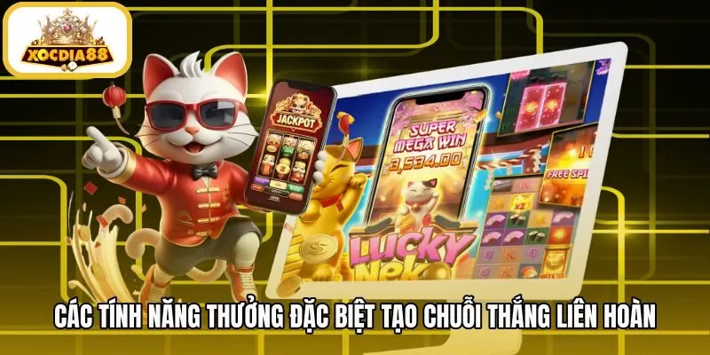 Cơ chế cuộn xếp tầng cùng vòng quay miễn phí Lucky Neko